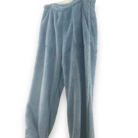 Gap Body Teddy Joggers w Pockets Blue Cozy Sweats Lounge Women's XL NWT - Picture 1 of 5